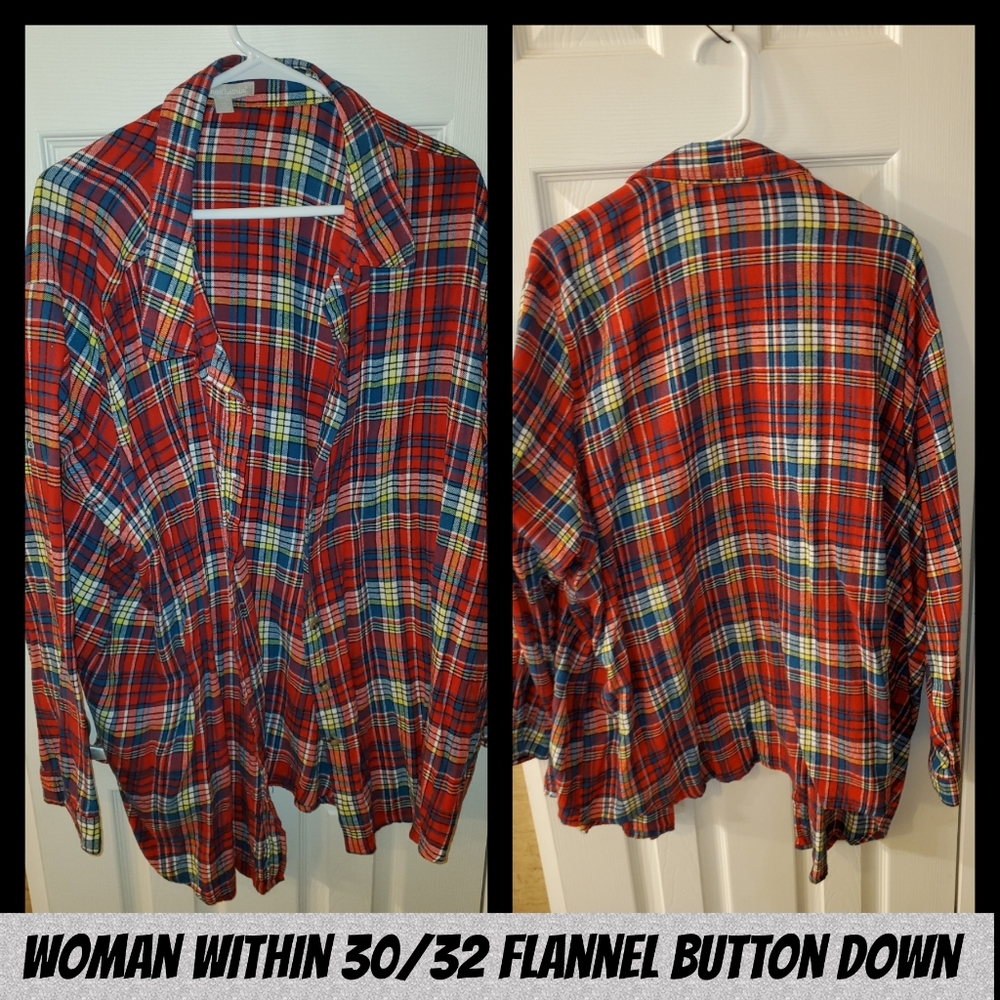 Woman Within Button Down Flannel 30/32